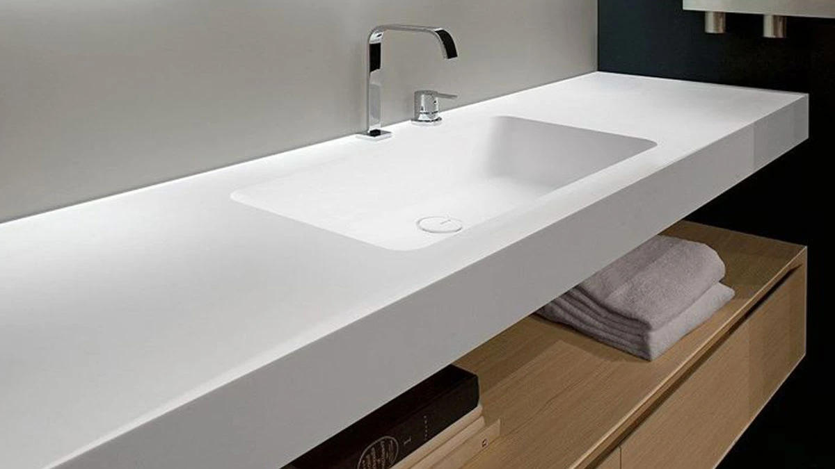 Customize the format and design of the sinks with solid surface