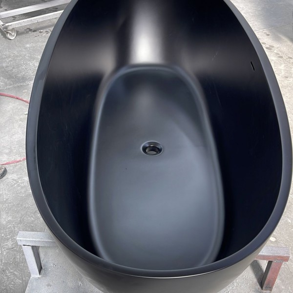 Black Stone Resin Freestanding Bathtub Manufacturing in Turkey