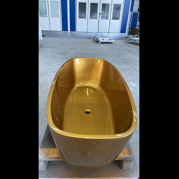 Gold Stone Resin Freestanding Bathtub Manufacturing in Turkey