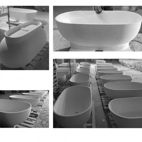 Stone Resin Freestanding Bathtub Manufacturing in Turkey