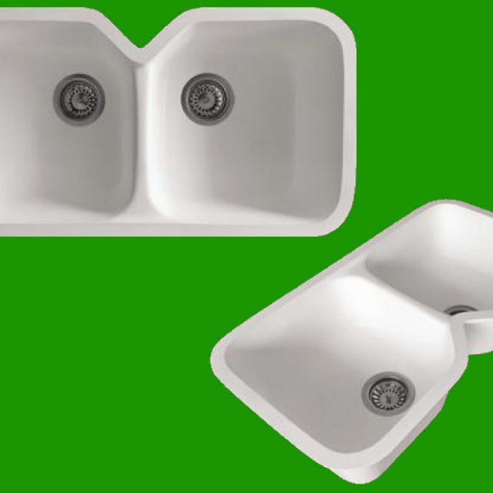 102 Maryfass undermount double bowl kitchen corian sink