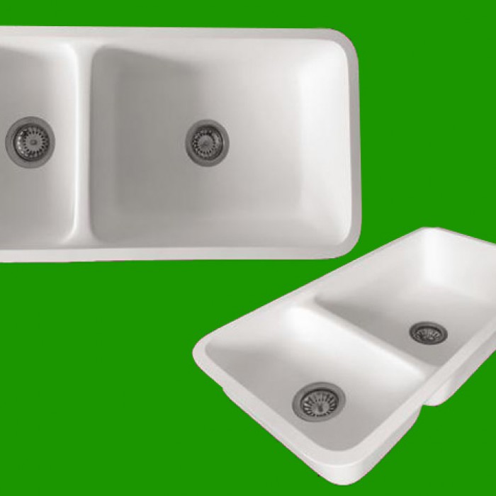 204 Maryfass undermount double bowl kitchen corian sink