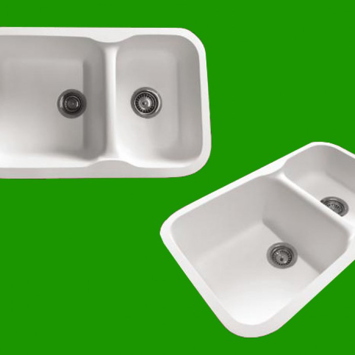 205 Maryfass undermount double bowl kitchen corian sink