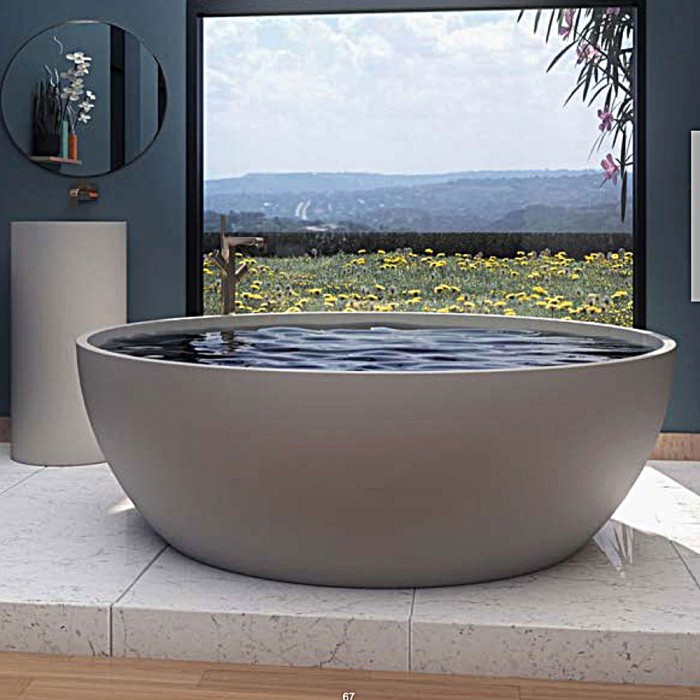 Cusco Round Solid Surface Freestanding Bathtub